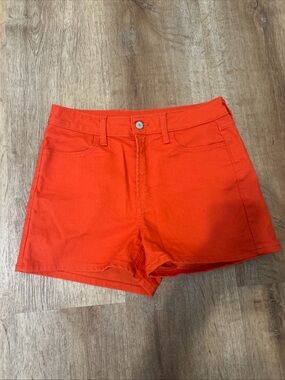 Old Navy Bright Orange Denim High-Rise Shorts